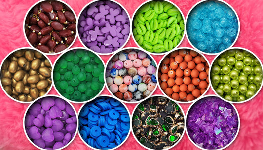 Colorful multicolor beads in various designs, ideal for crafting, jewelry making, and creative DIY projects.