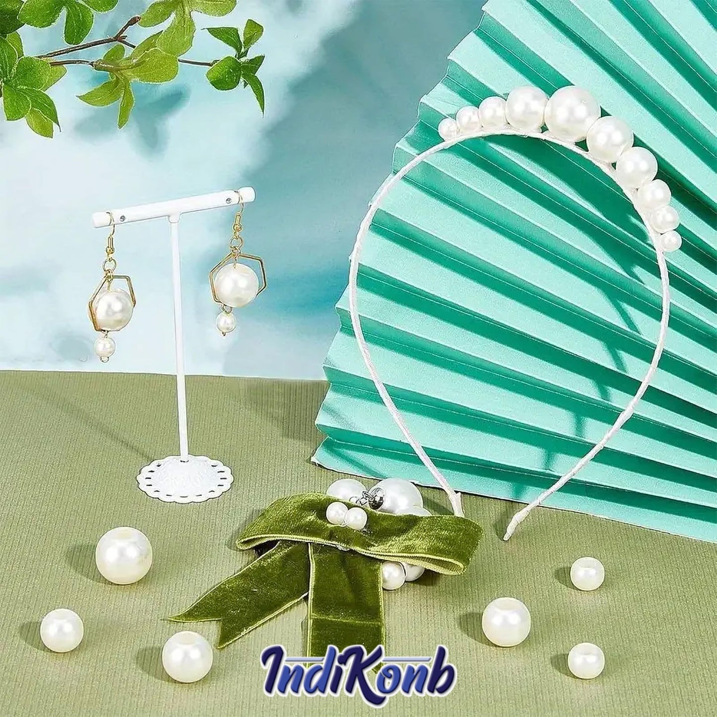 Round Pearl Moti Beads White