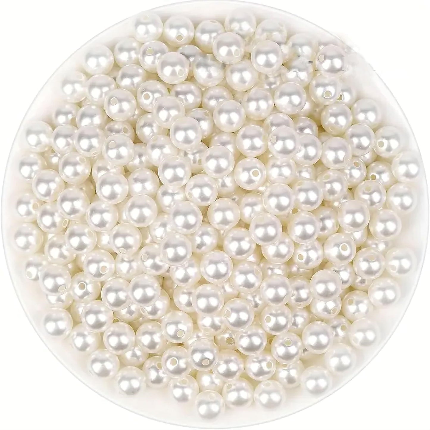 Round Pearl Moti Beads Offwhite