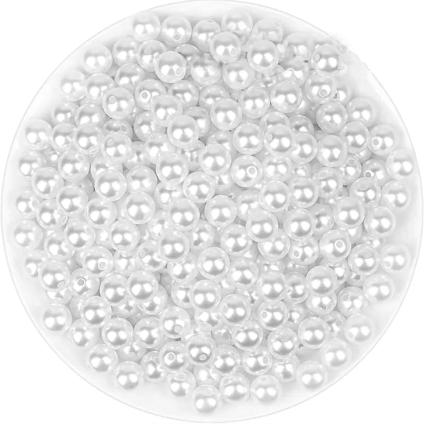 Round Pearl Moti Beads White