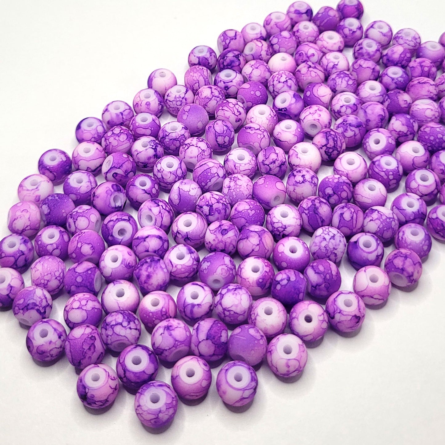 Marble Glass Matte Beads 8MM