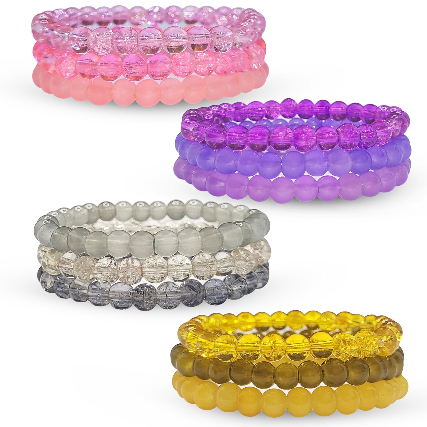 Jelly and Crackle Bracelet Combo Set