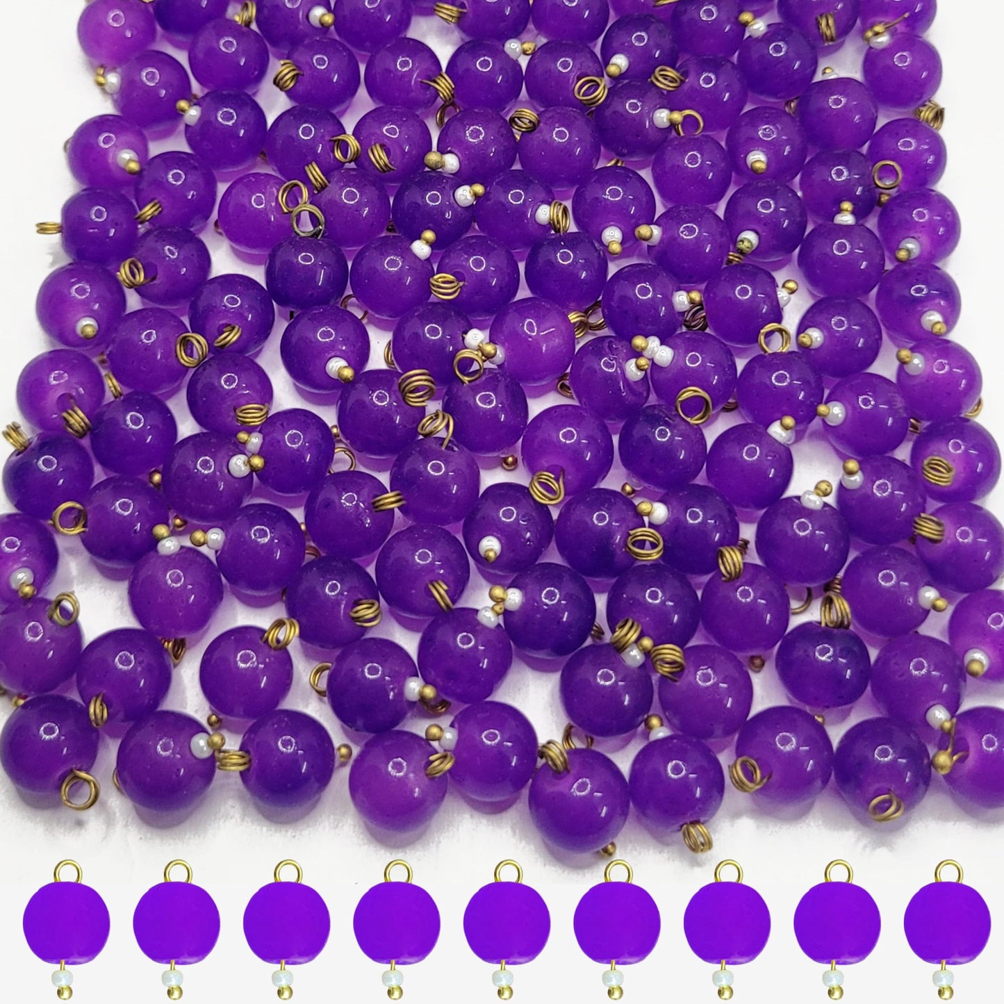 Multicolour Round Glass Pearl Hanging Beads