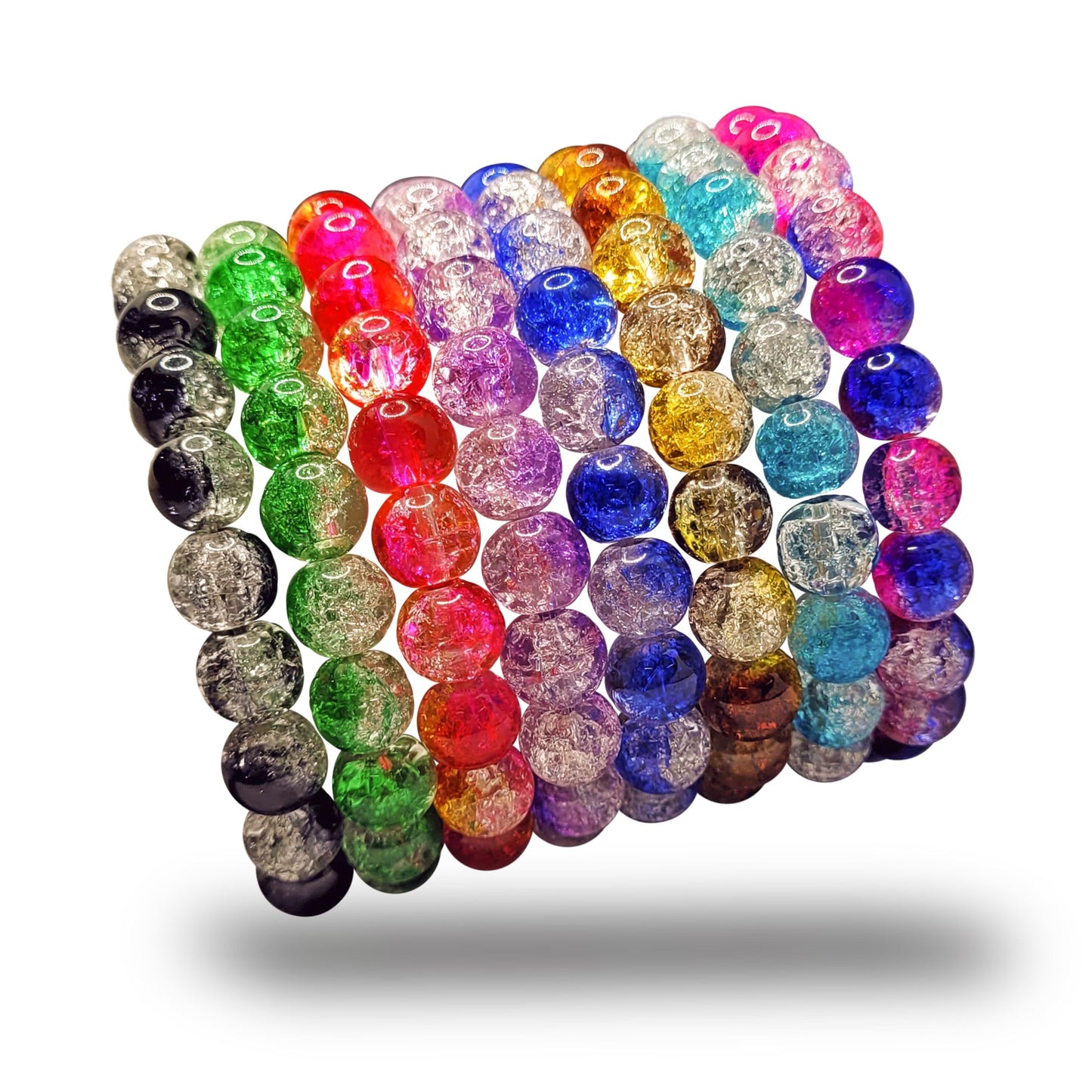 Crystal Bead Bracelet Combo Set – 8 Multicolor