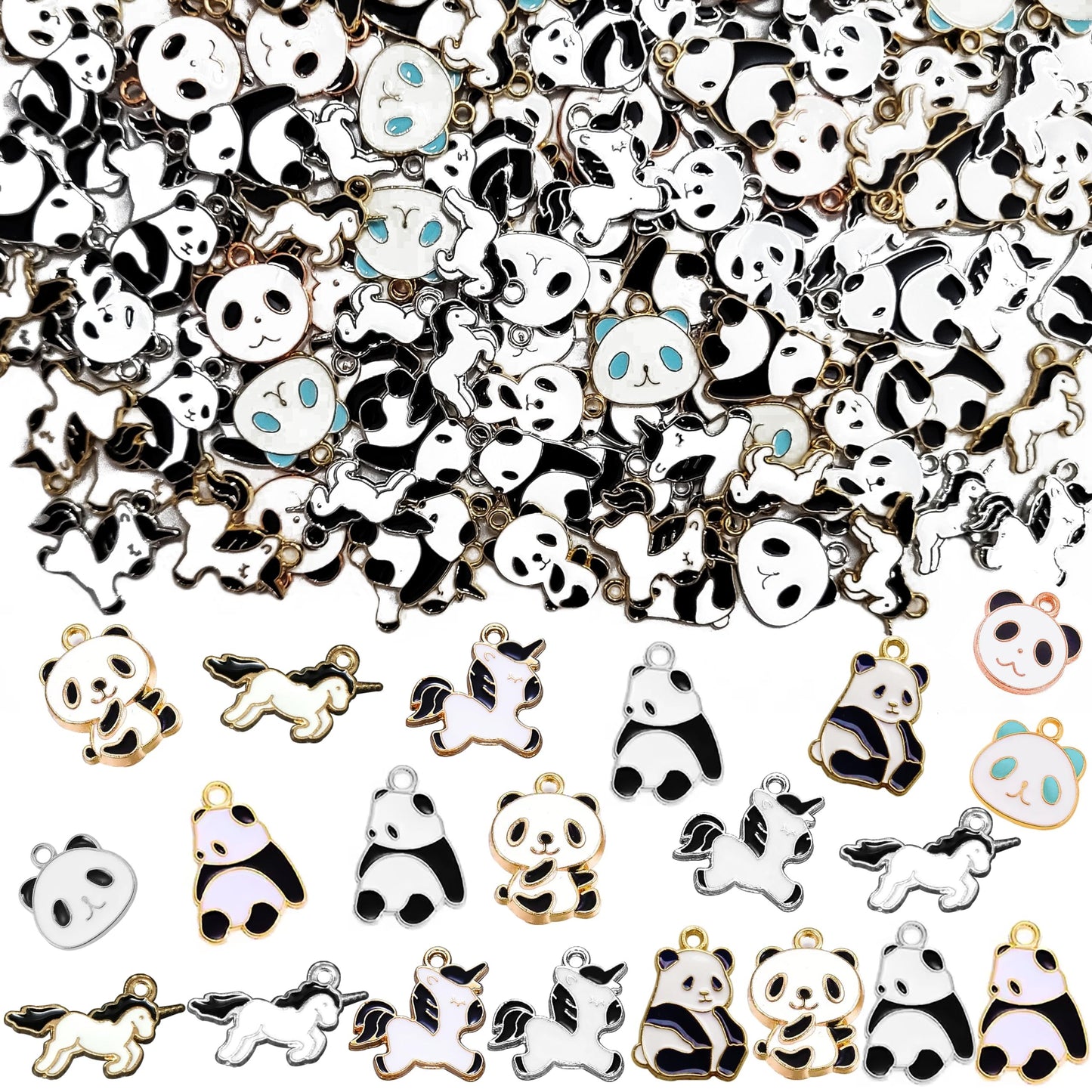 Cute Panda Charms - Set of 50