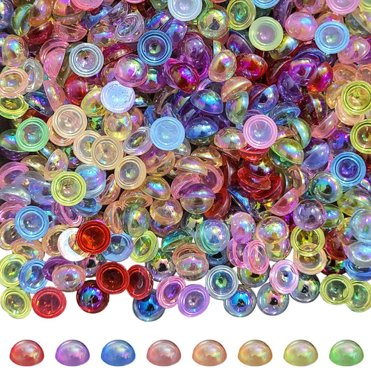 Rainbow Multicolour Flat Back Pearl Beads