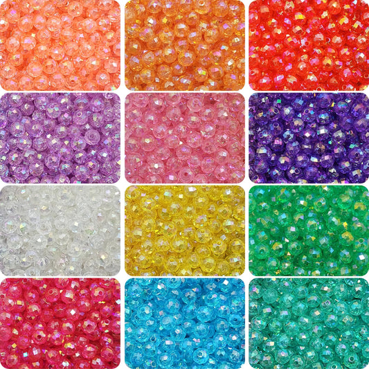 Rainbow Tyre Rondelle Beads - 6mm