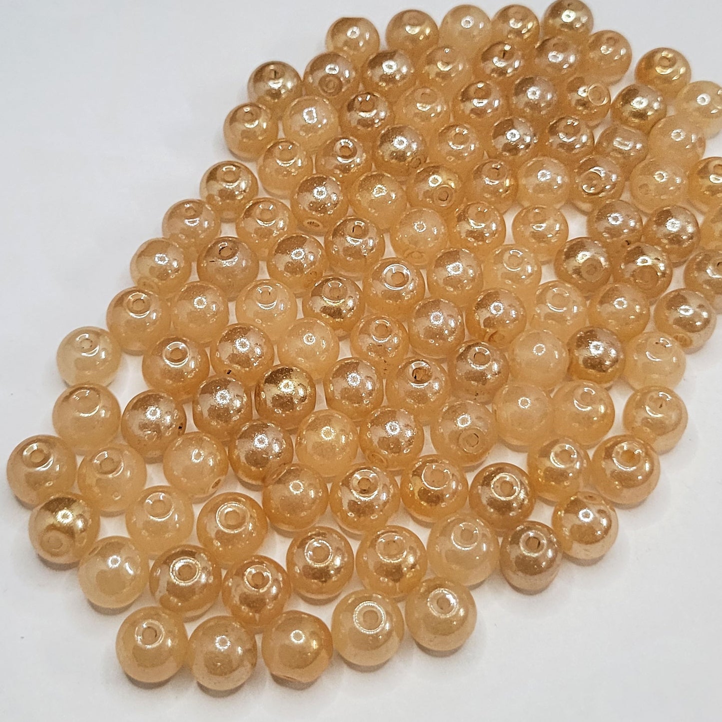 8MM Glass Round Pearl Beads – 150 Pcs