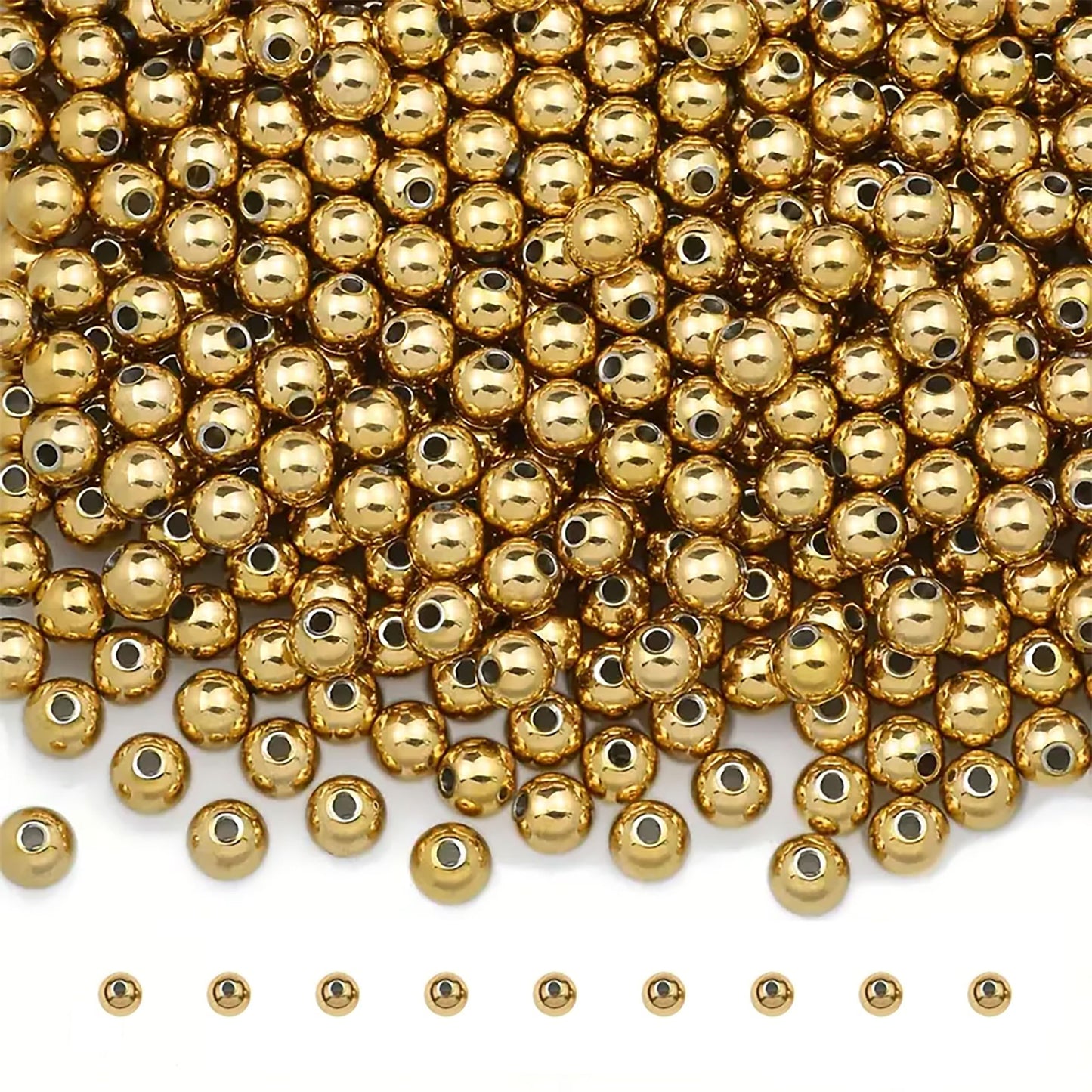 Gold Pearl Beads for Crafts - 90g Set