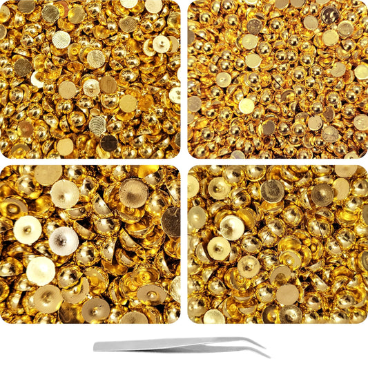 2600 Half-Cut Gold CCB Plastic Beads