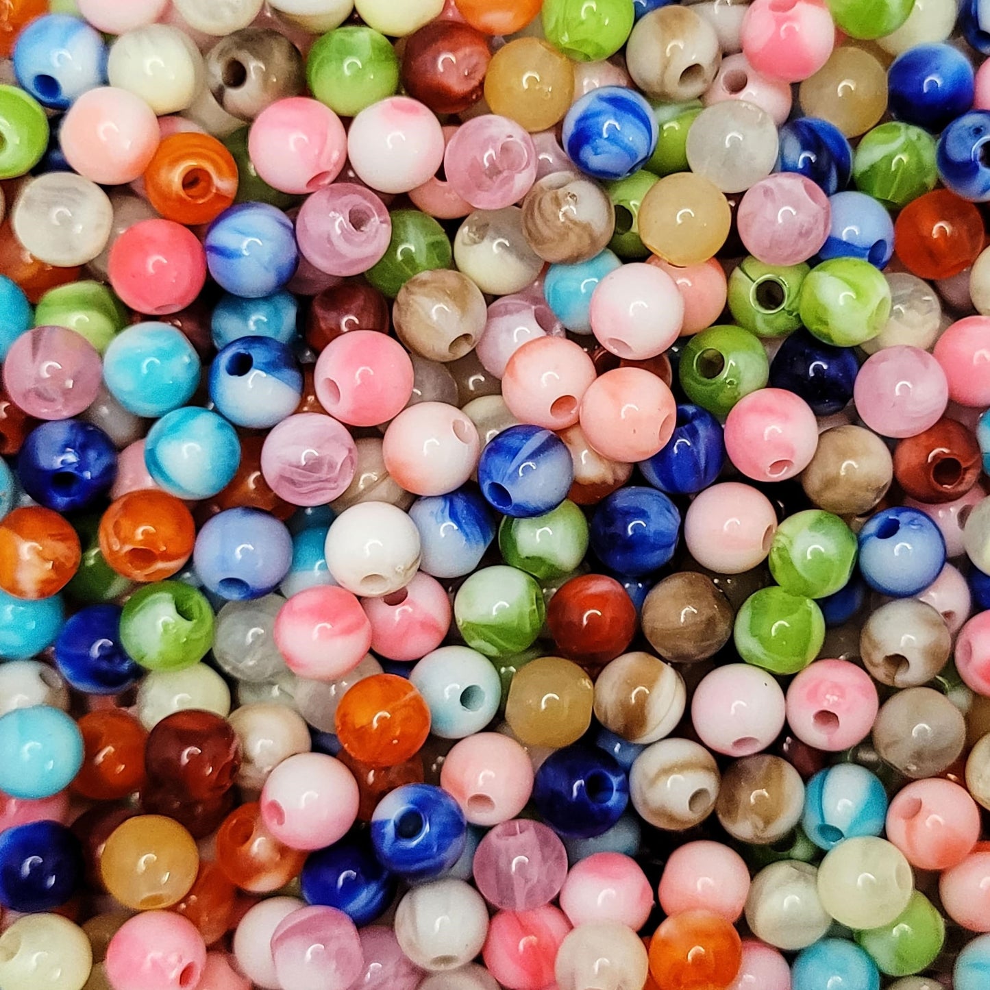 900 Lucid Marble Faux Pearl Beads | 6mm Multicolour