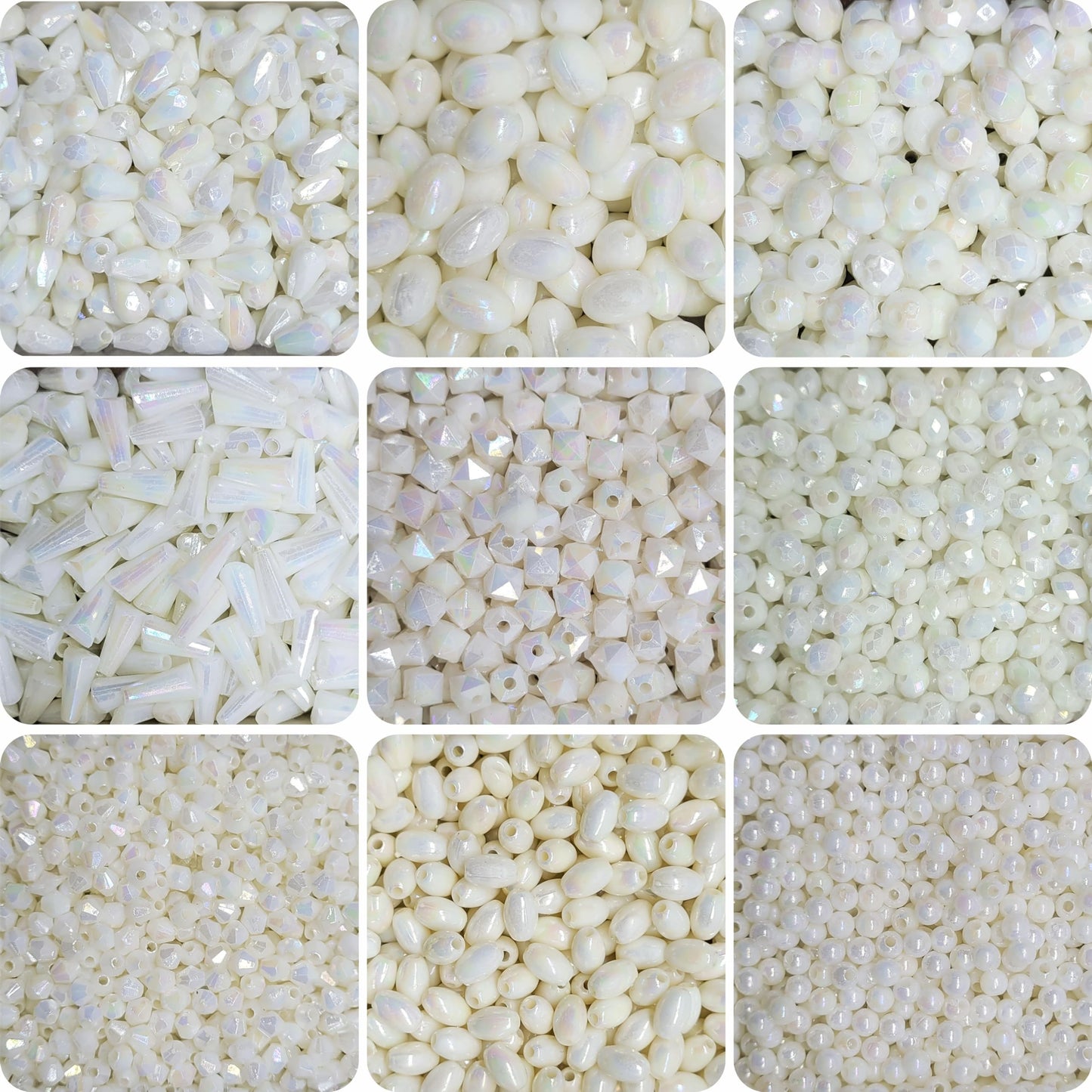 White Acrylic Beads for Jewelry Making