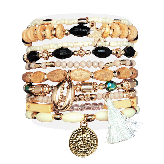 Bohemian Bracelet Set for Women - 10-Piece Combo