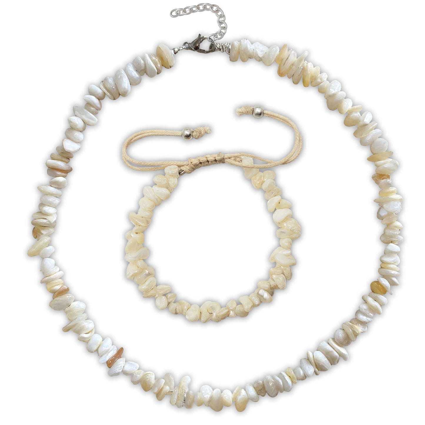 Cowrie Shell Choker Necklace & Bracelet Set