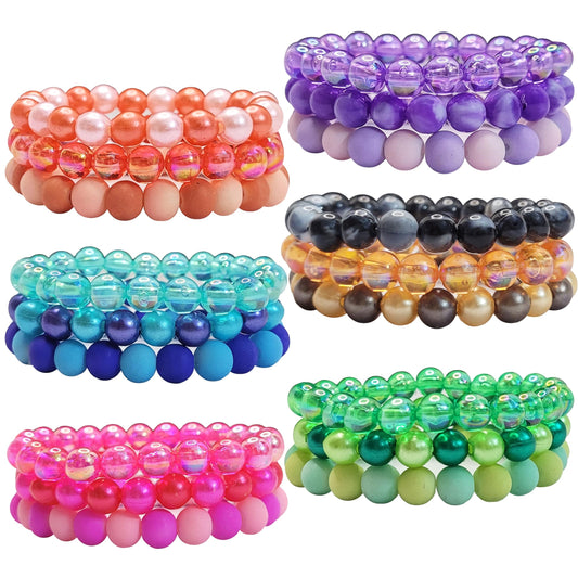 Kids Multicolor Elastic Stretchable Hand Bracelets Combo Set