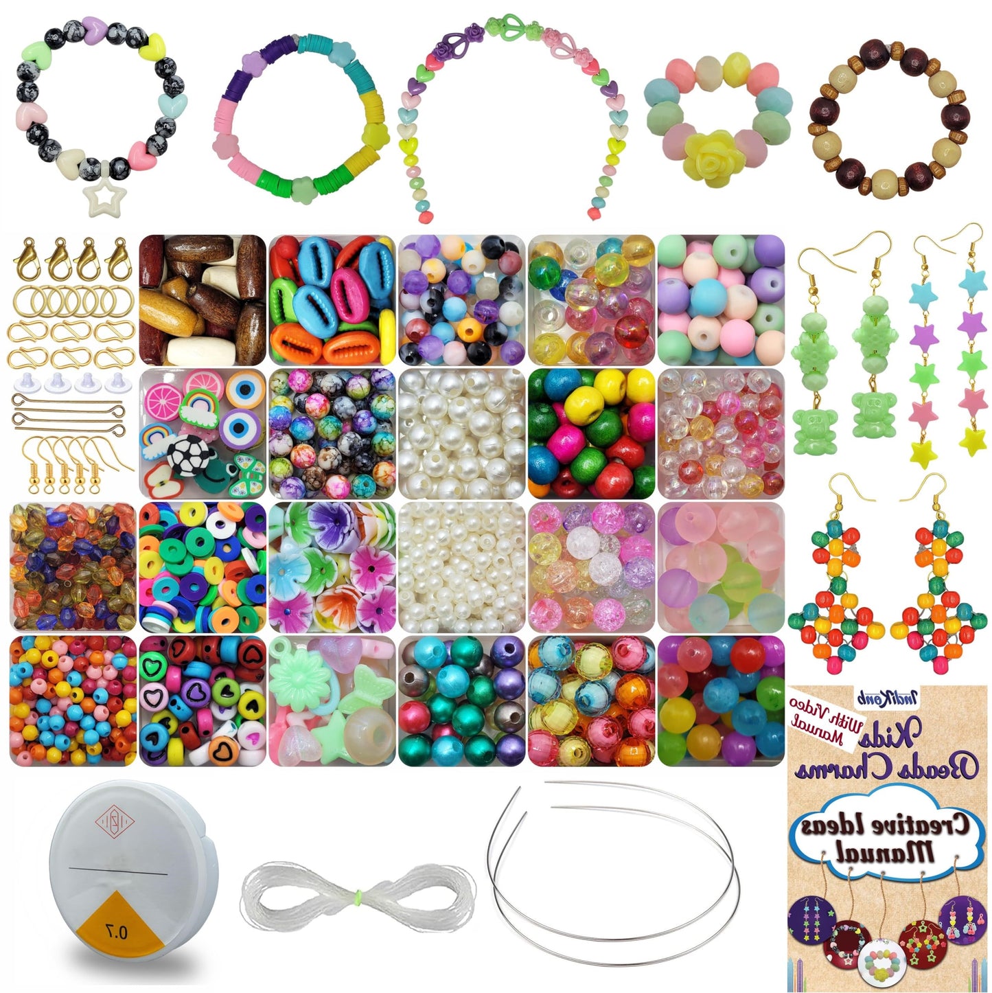 Multicolour Jewellery Making Beads Set for Kids