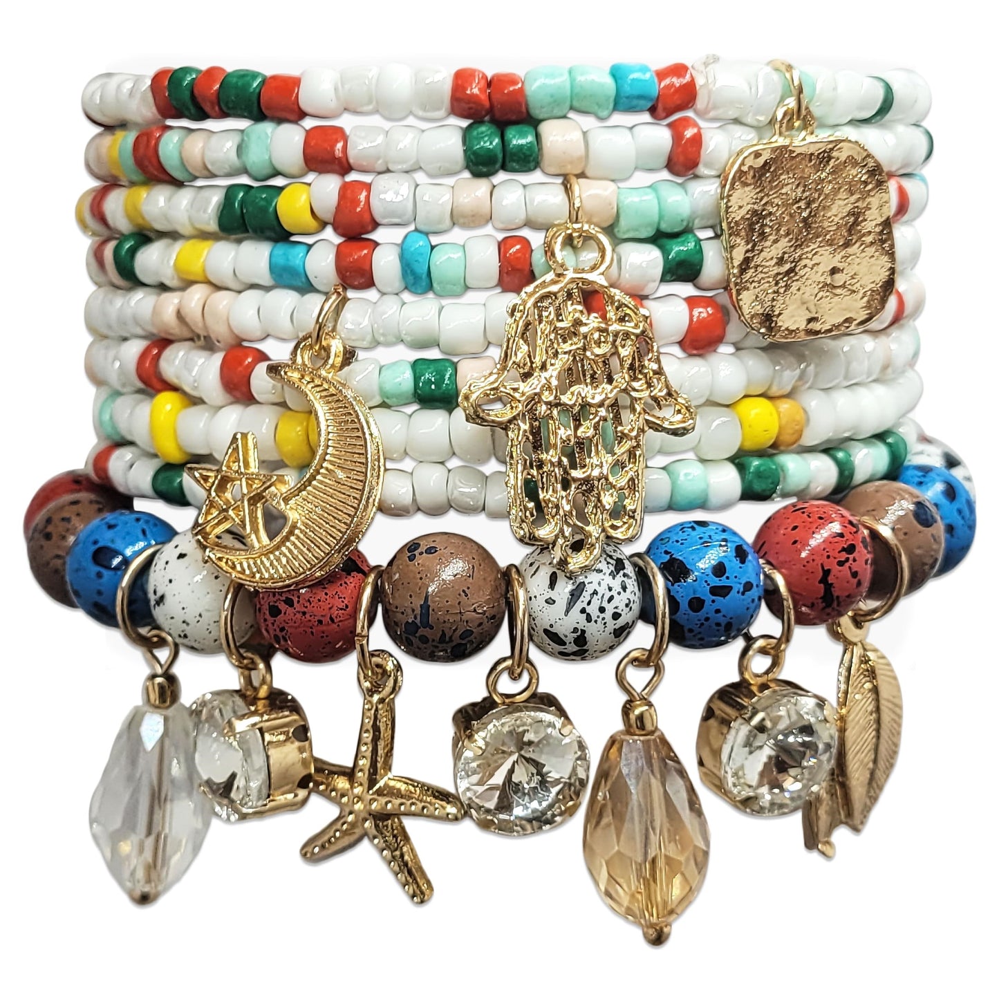 Bohemian Bracelet Set - Multicolor (White)