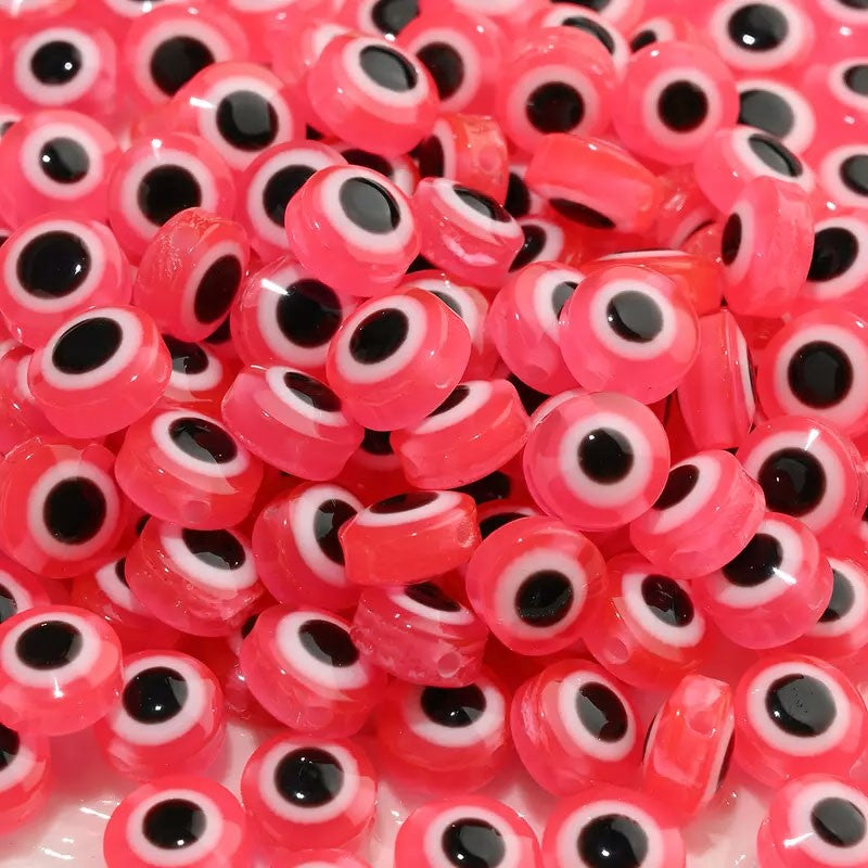 Multicoloured Evil Eye Beads (100 Beads, 6mm & 8mm)