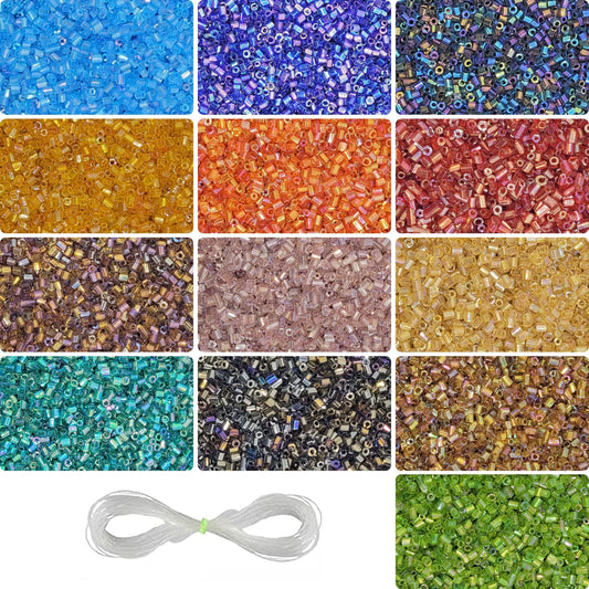 Cutdana Small Cut Cylinder Tube Beads – Rainbow