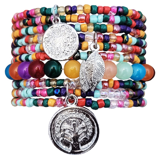 Bohemian Bracelet Set - Multicolor Beads