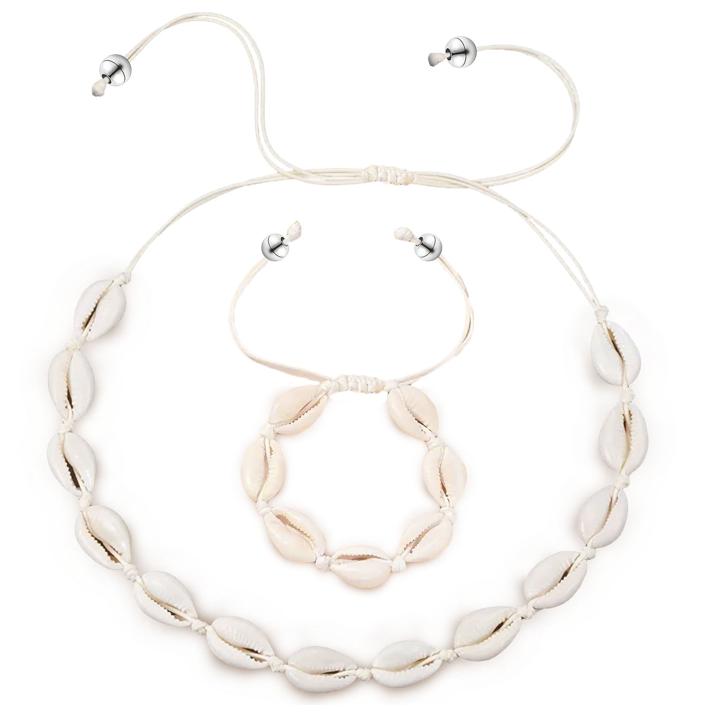 Cowrie Shell Choker Necklace & Bracelet Set