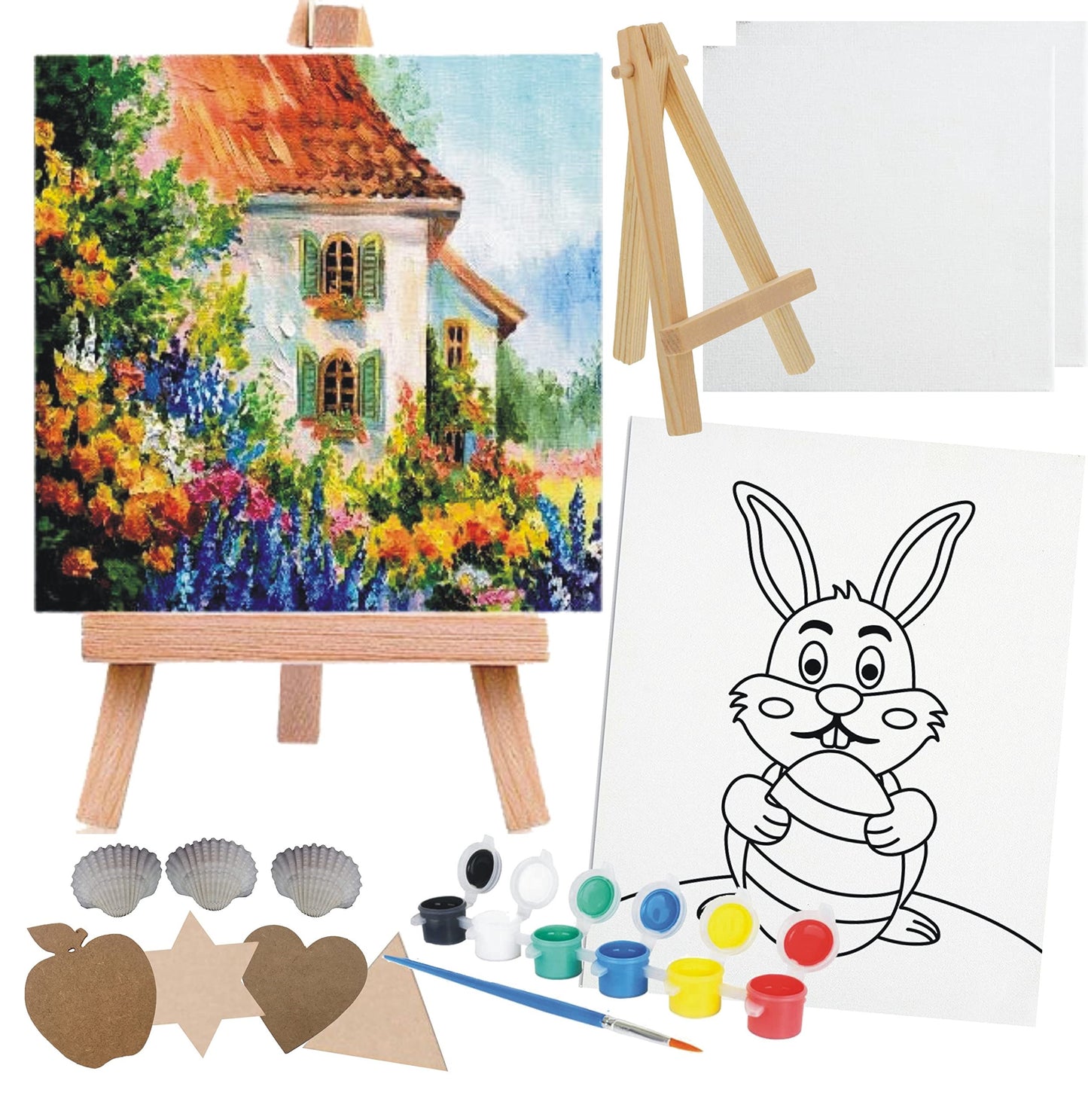 12 Pc Canvas Painting Kit for Kids