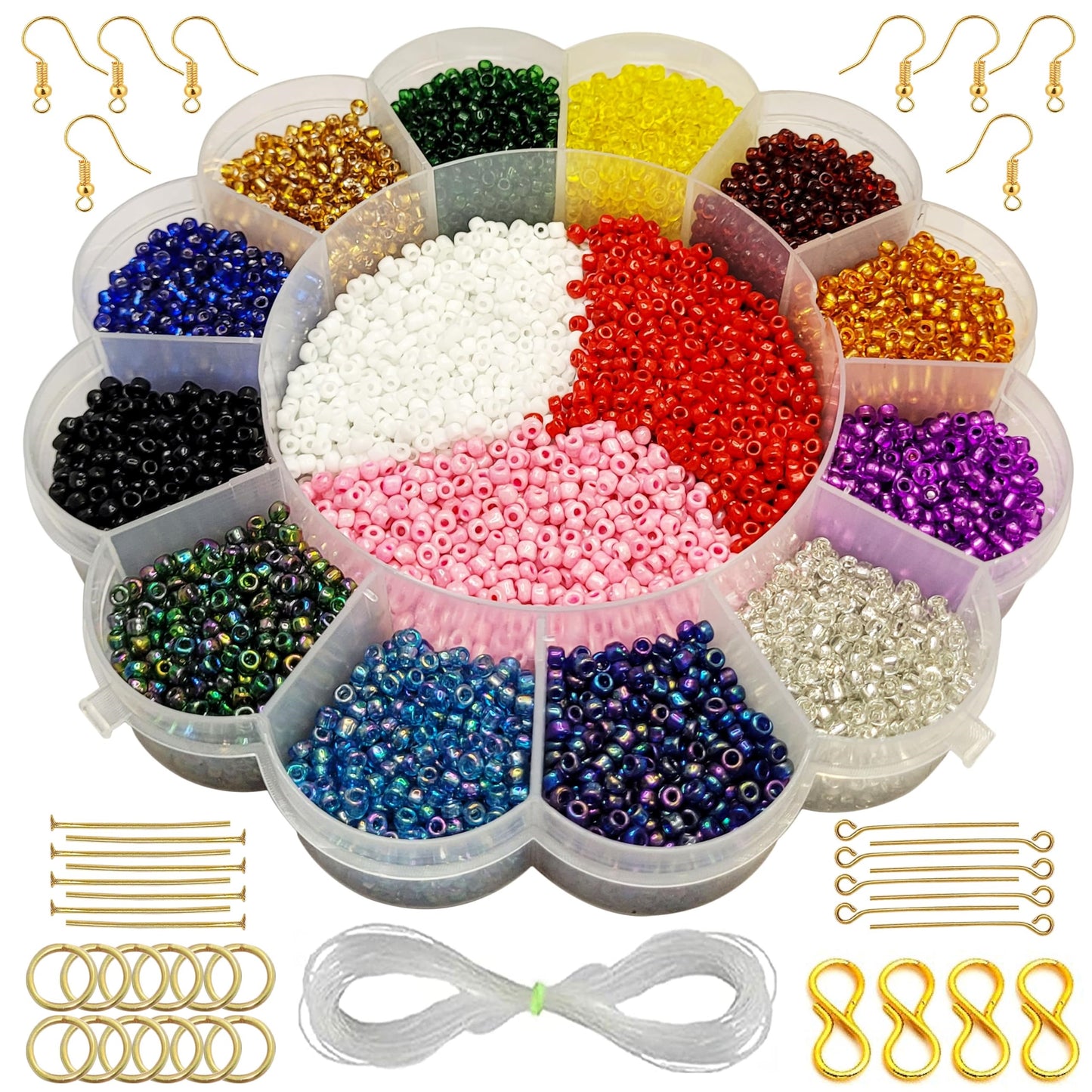 Glass Seed Beads for Jewelry Making - 8/0 3mm