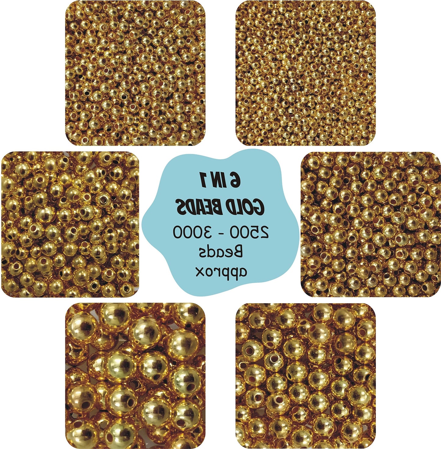 Round Golden Pearl Bead Moti Set – 2500 Pcs