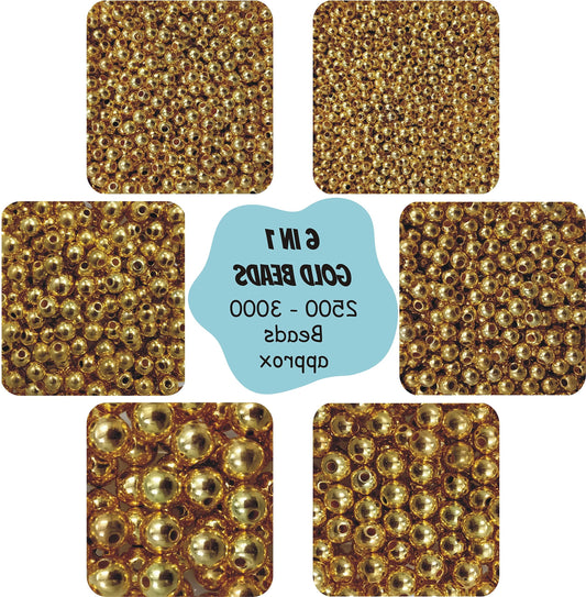 Round Golden Pearl Bead Moti Set – 2500 Pcs