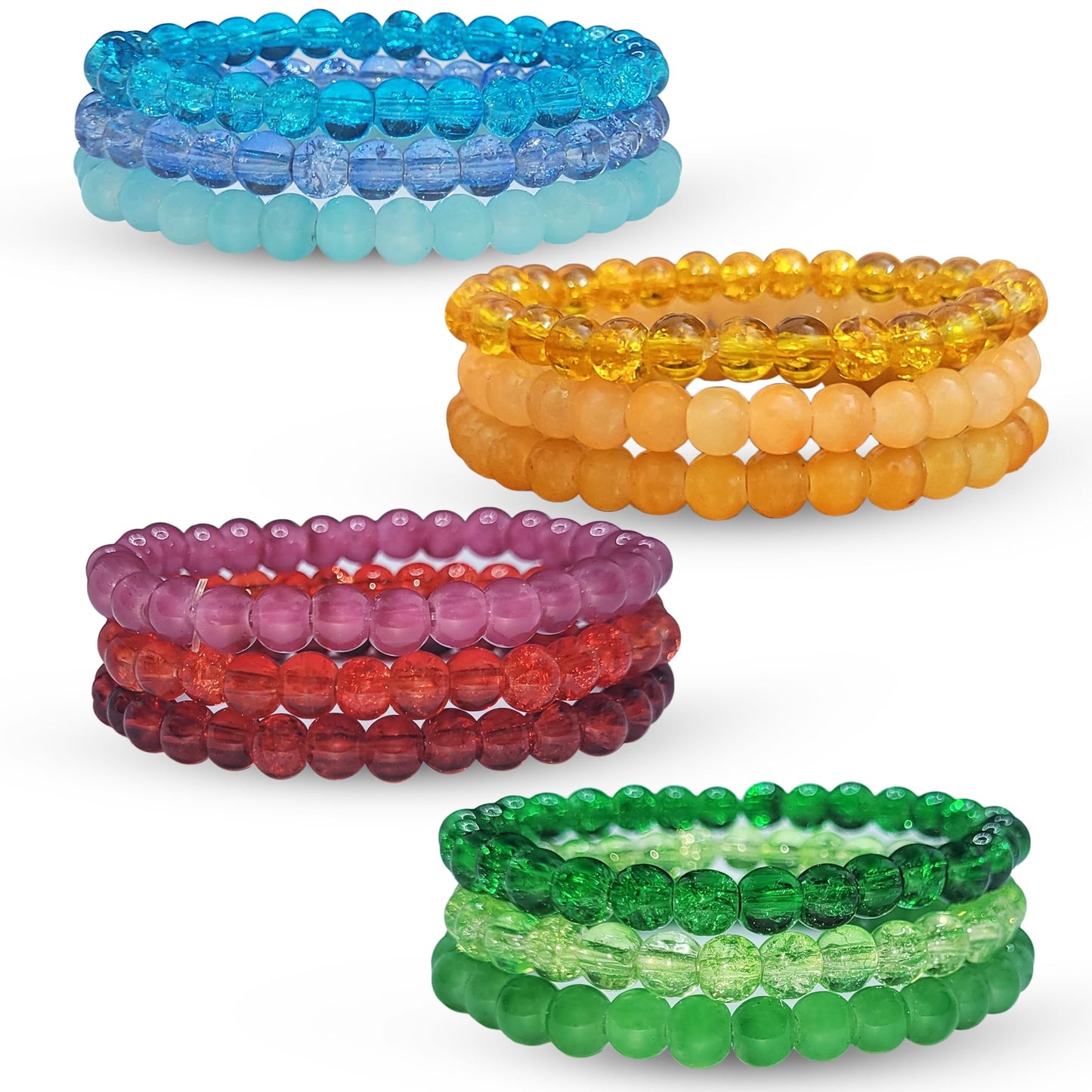 Jelly and Crackle Bracelet Combo Set