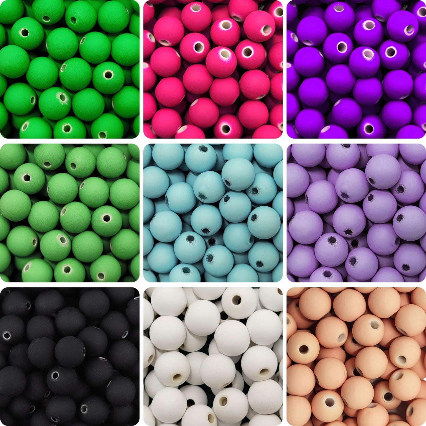 Matte Acrylic Plastic Beads Combo Set