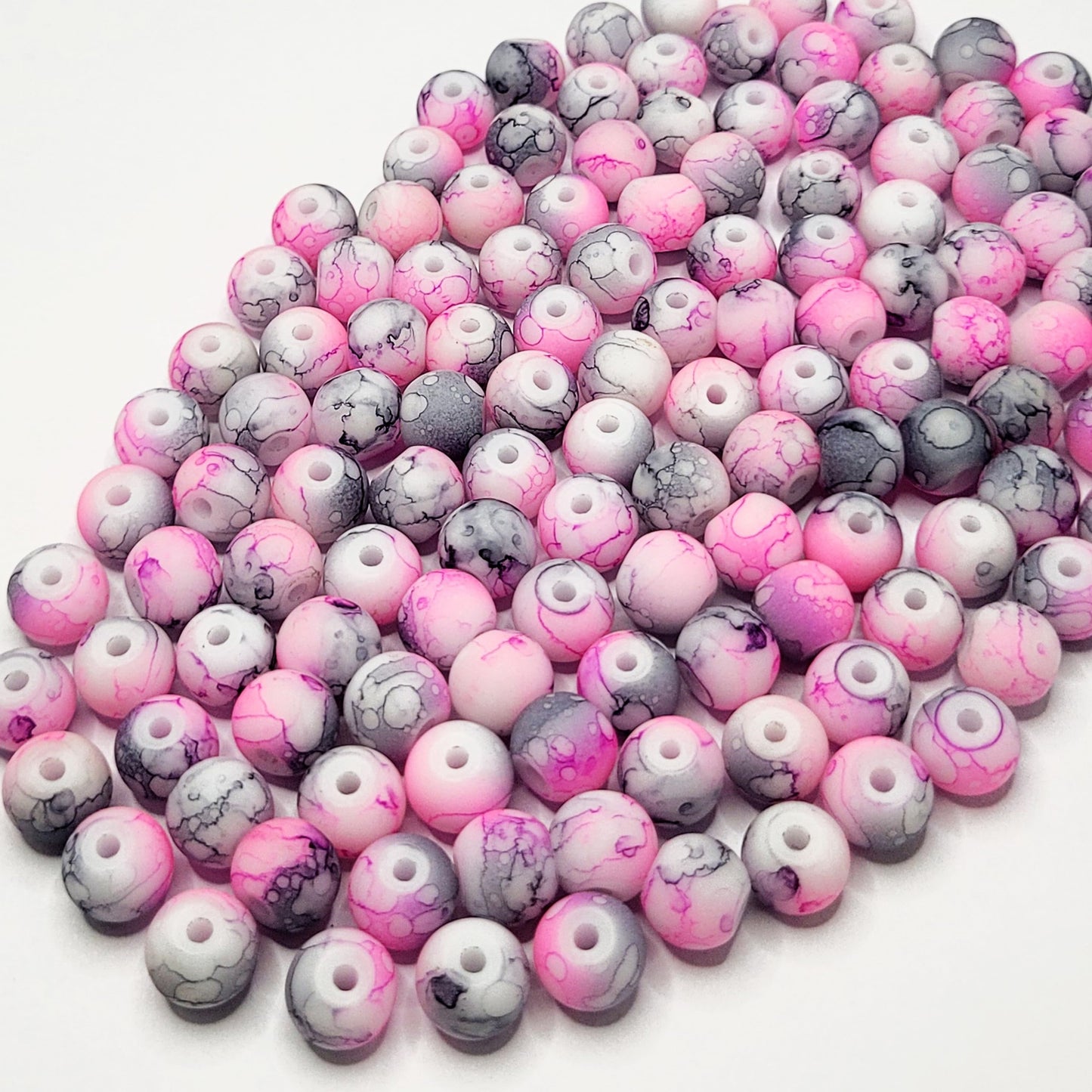 Marble Glass Matte Beads 8MM