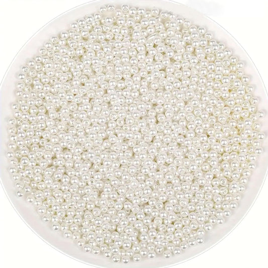 Round Pearl Moti Beads Offwhite