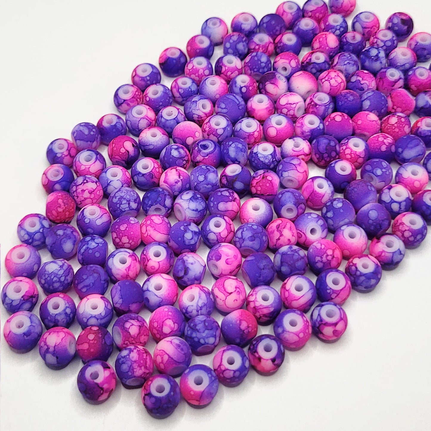 Marble Glass Matte Beads 8MM