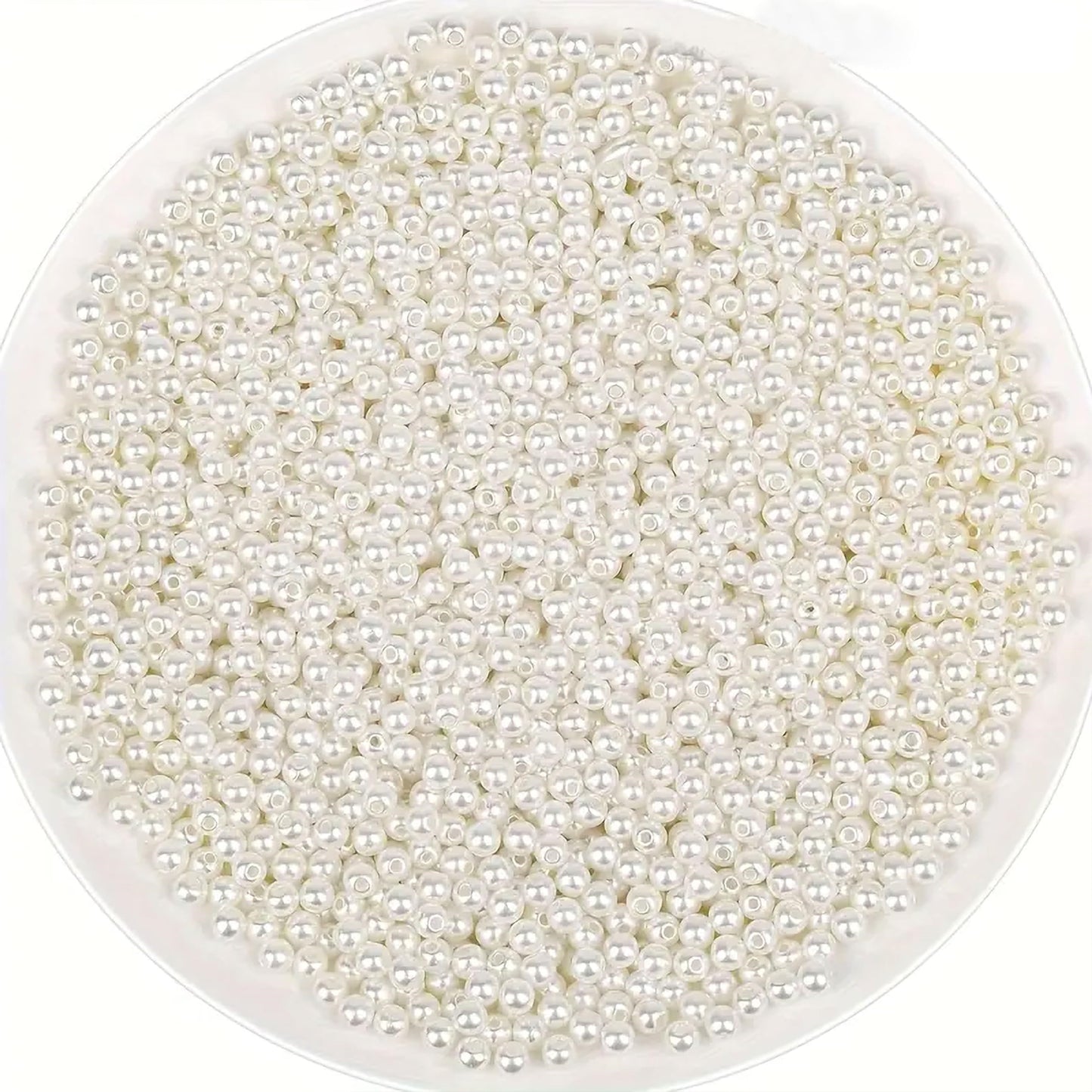 Round Pearl Moti Beads Offwhite