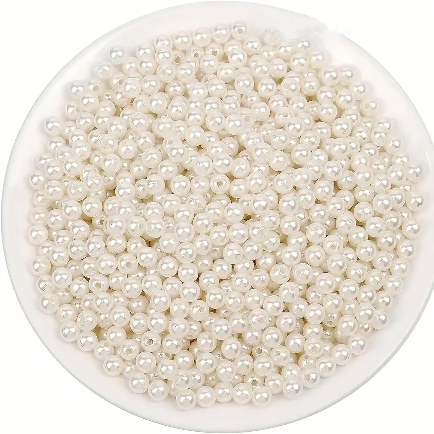 Round Pearl Moti Beads Offwhite