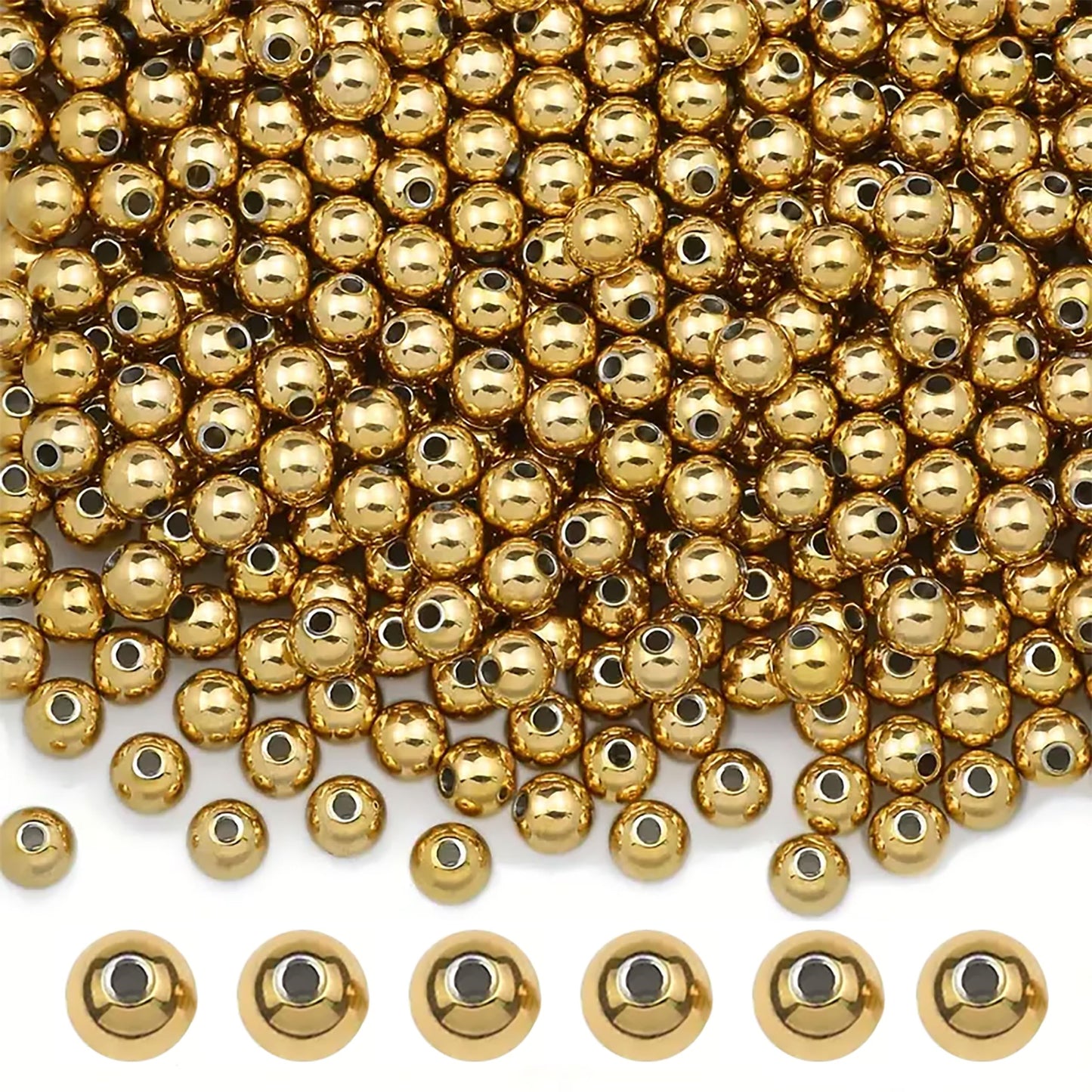 Gold Pearl Beads for Crafts - 90g Set