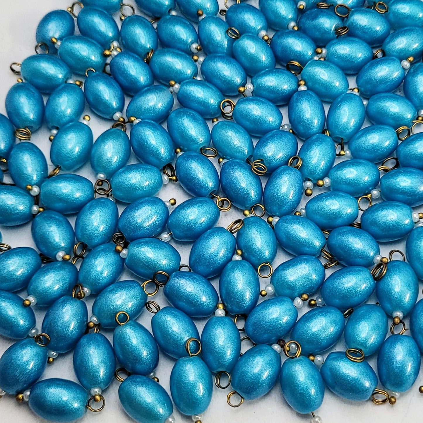 Oval Shaped Hanging Glass Beads - Multicolor 8x10MM (100 Pcs)