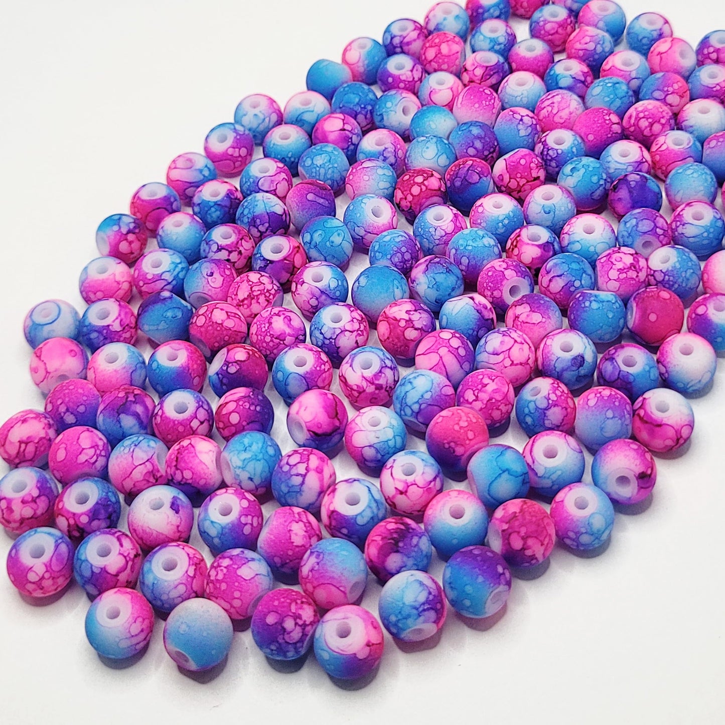 Marble Glass Matte Beads 8MM