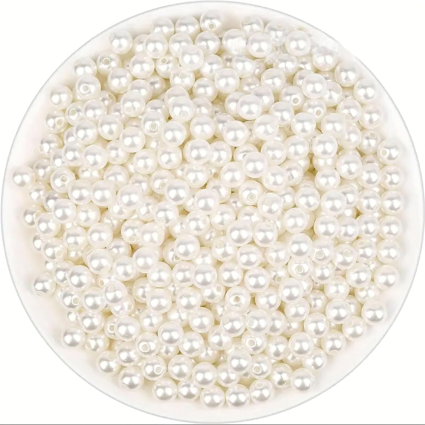 Round Pearl Moti Beads Offwhite