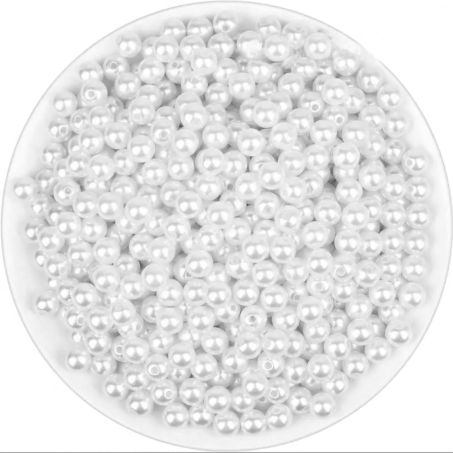 Round Pearl Moti Beads White