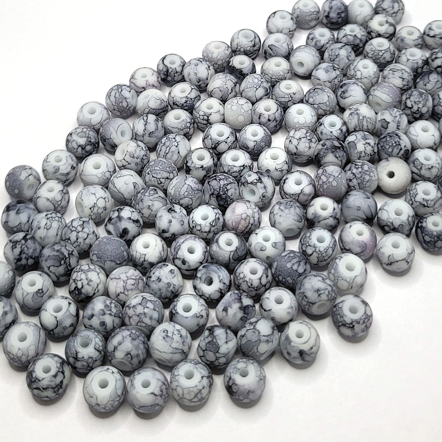 Marble Glass Matte Beads 8MM