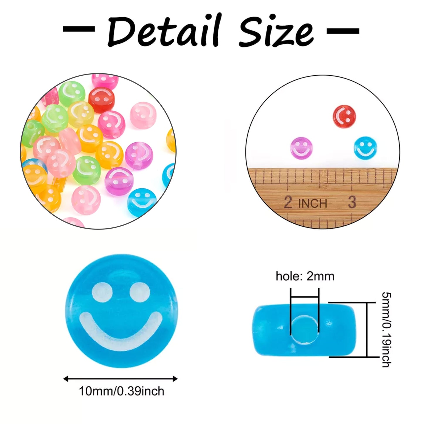 Smile Emoticon Beads 6MM