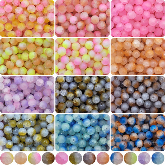 8mm Crackle Glass Beads Combo
