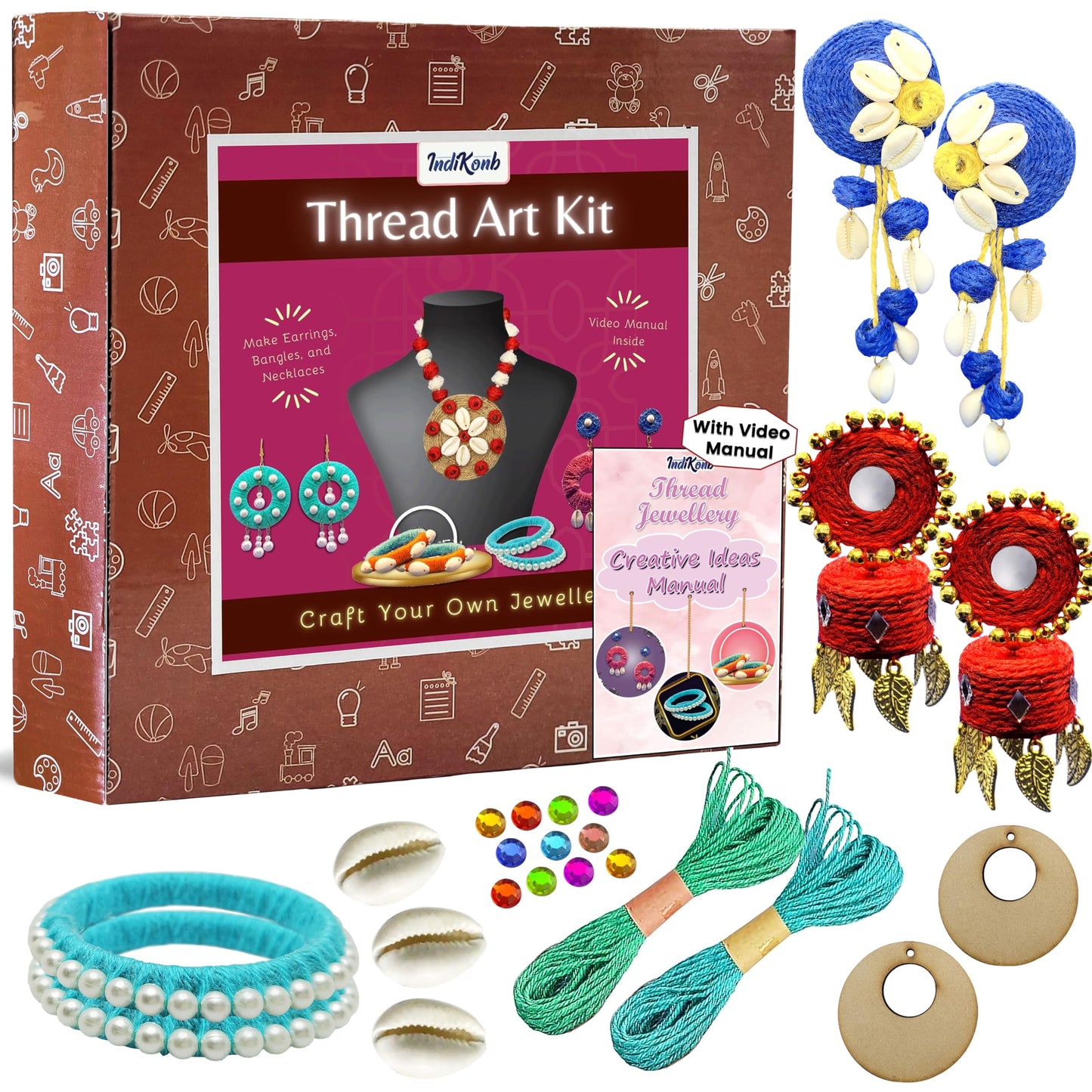 Thread Jewellery Making Craft Kit for Kids (Ages 8-16)