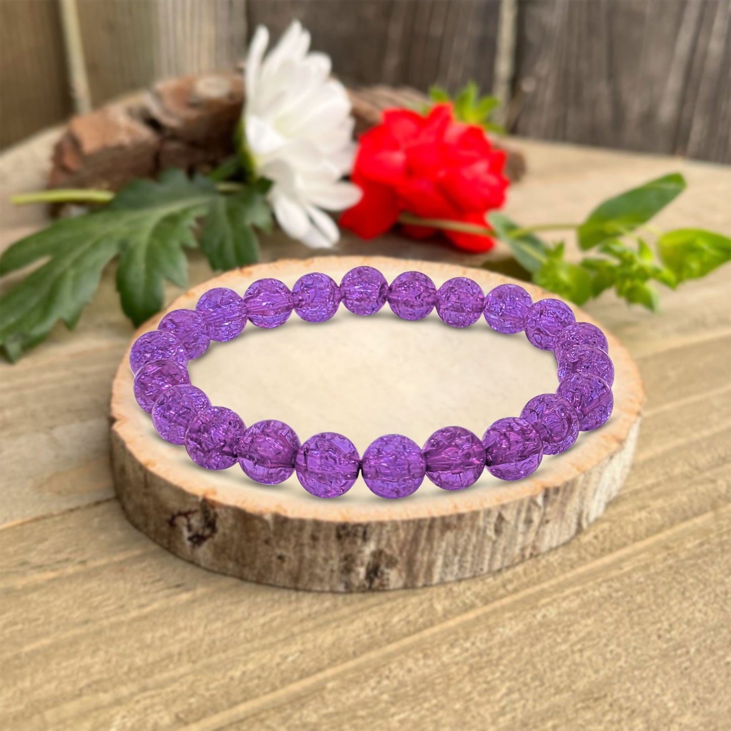 Acrylic Crackle Beads Bracelet