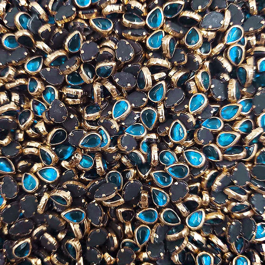 Teardrop Kundan Glass Stones – 4x6mm, 45g