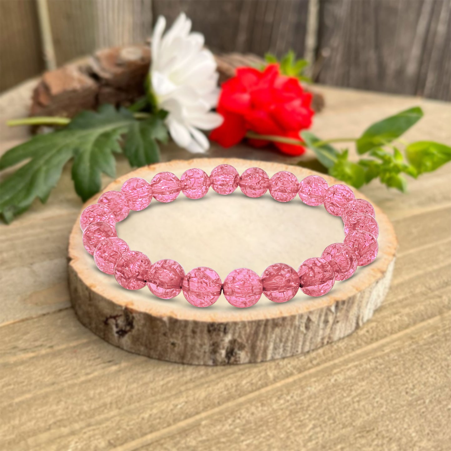 Acrylic Crackle Beads Bracelet