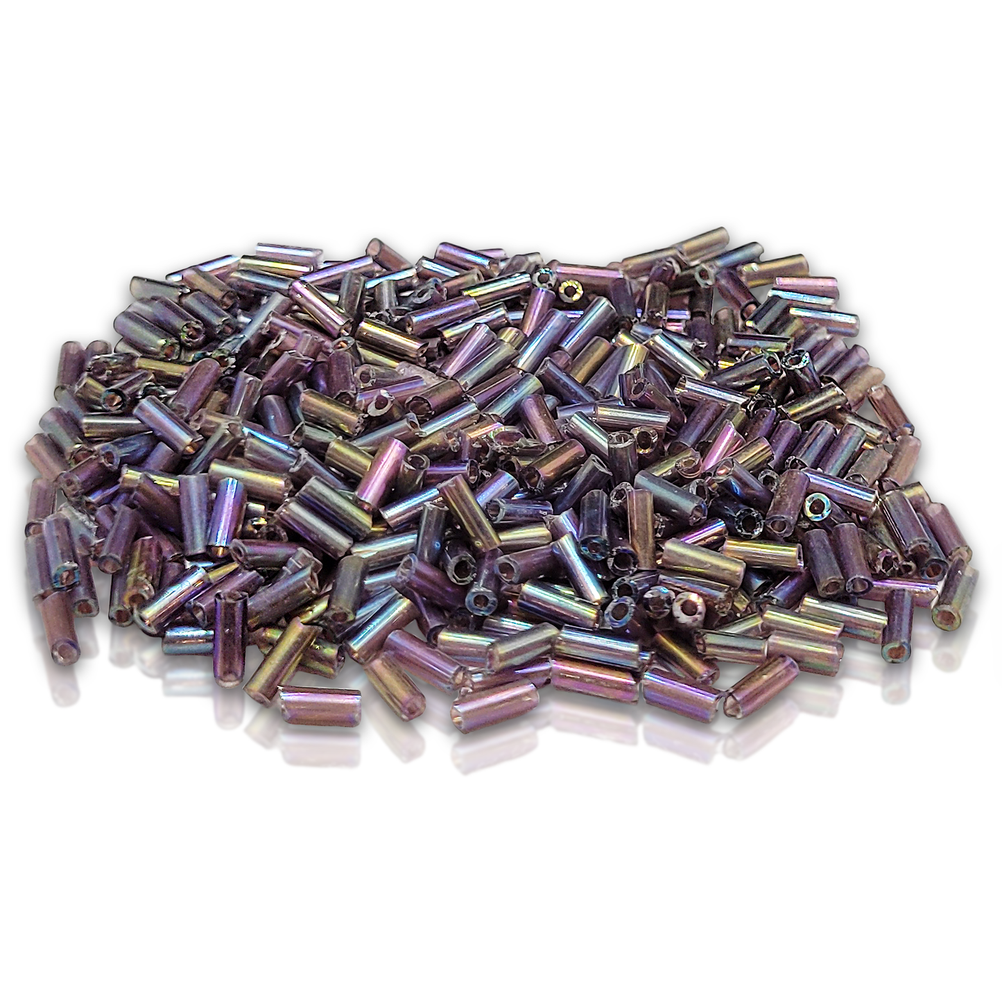 Rainbow Bugle Glass Beads