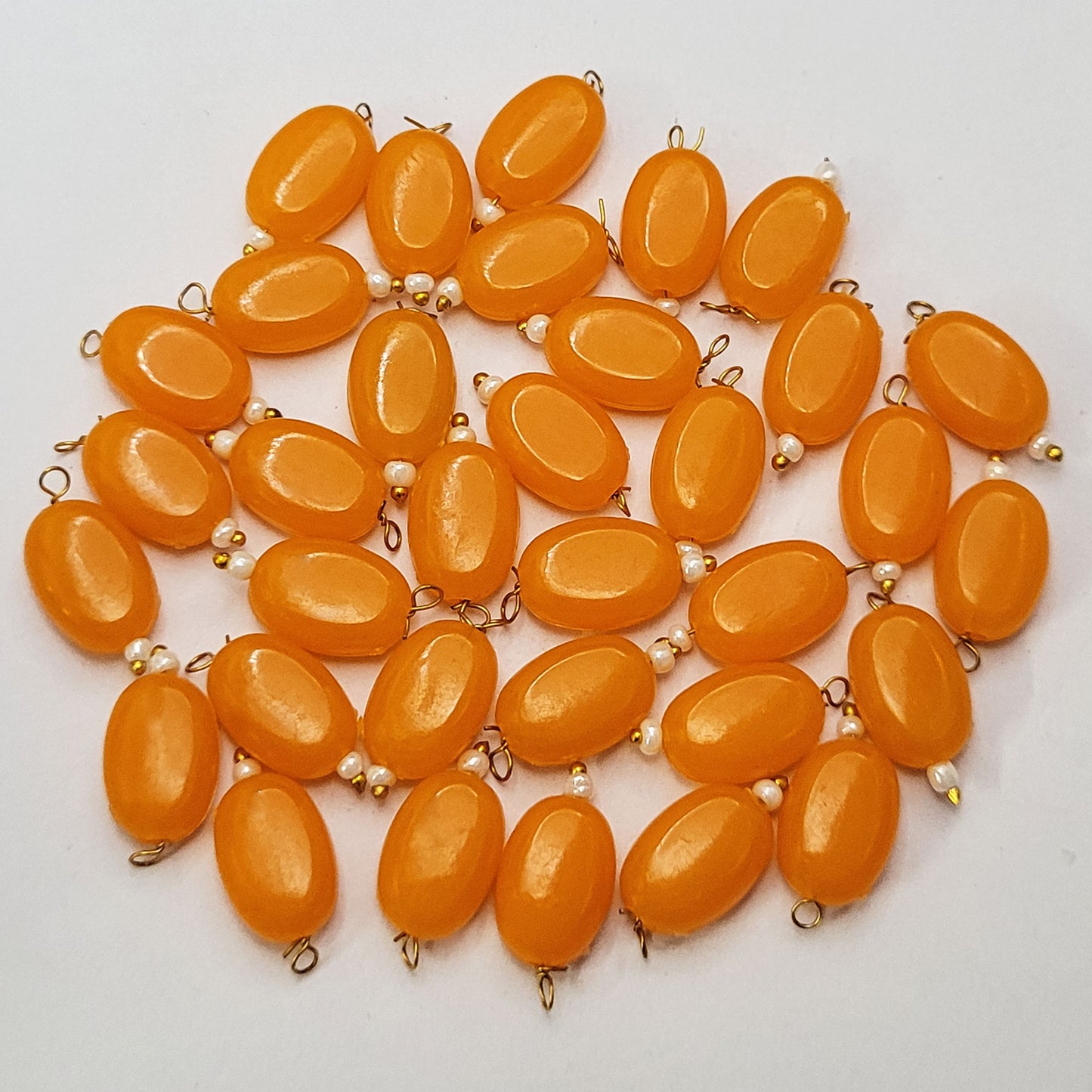 Lariya Chocolate Shape Oval Tablet Hanging Beads - Size 8x11 mm